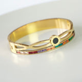 BV Color Stone Cuff Bangle