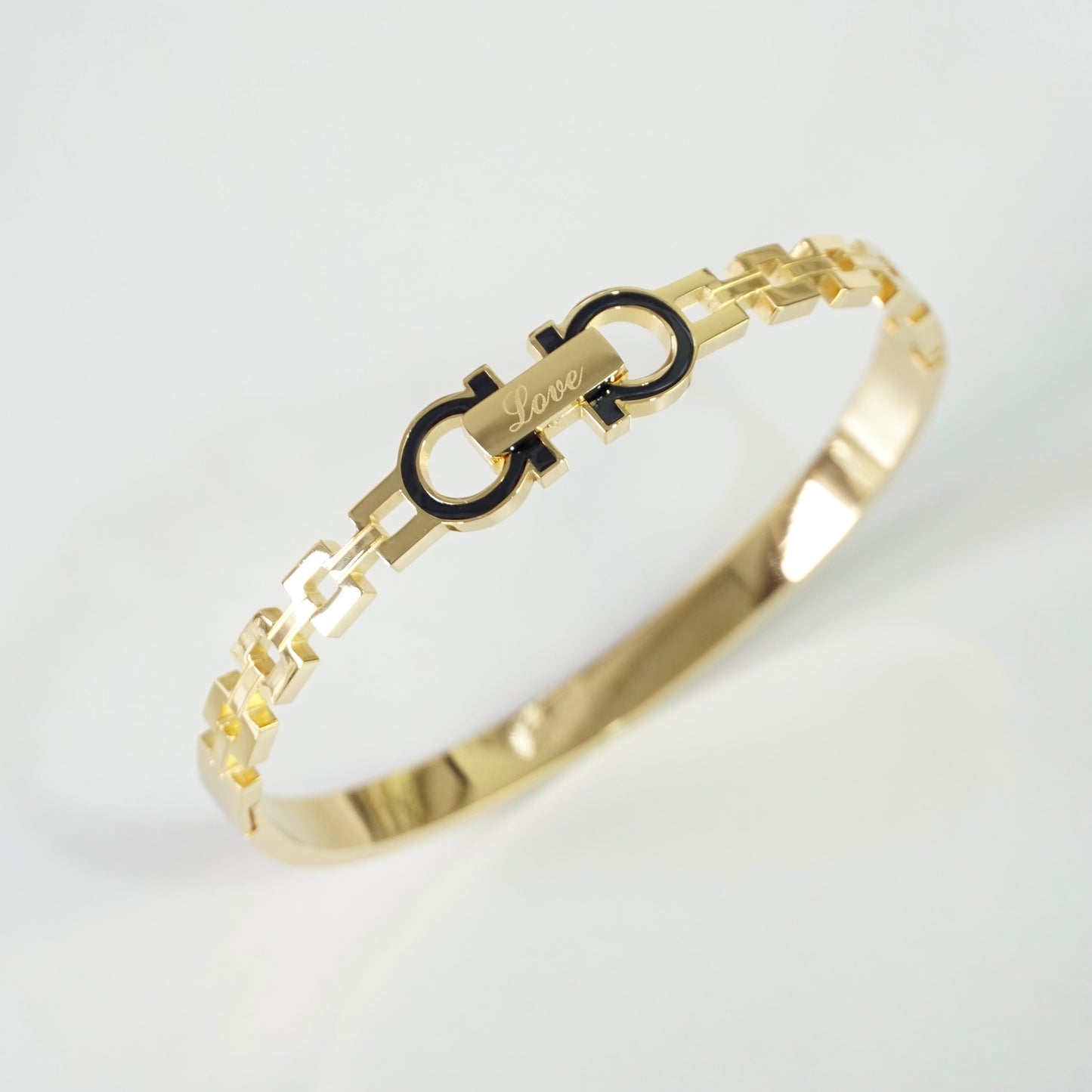 Gleaming Lattice Cuff Bangle