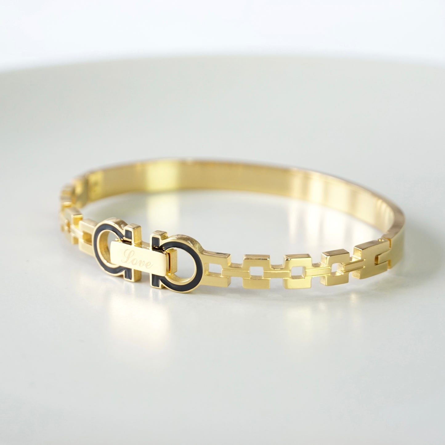 Gleaming Lattice Cuff Bangle