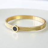 Black Blooming Elegance Cuff Bangle