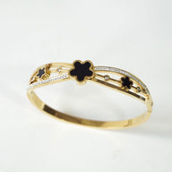 Gold Flower Emory Cuff Bangle