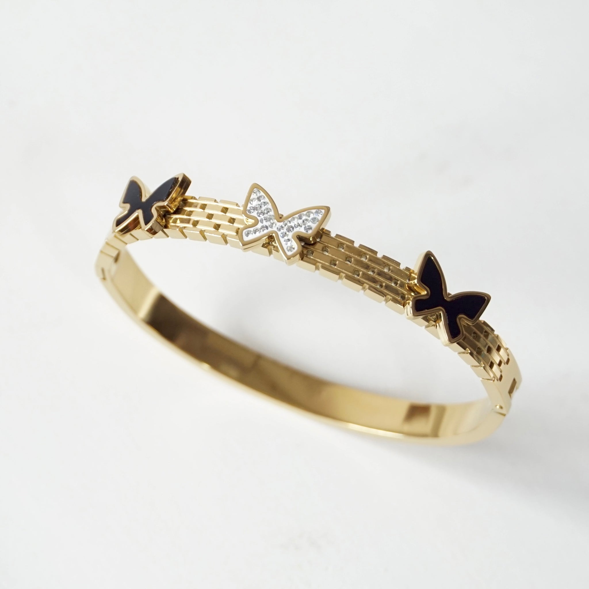 Gold Butterfly Cuff Bangle