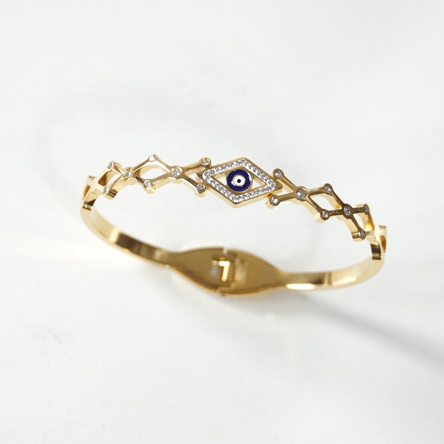 Gold Evil Eye Cuff Bangle