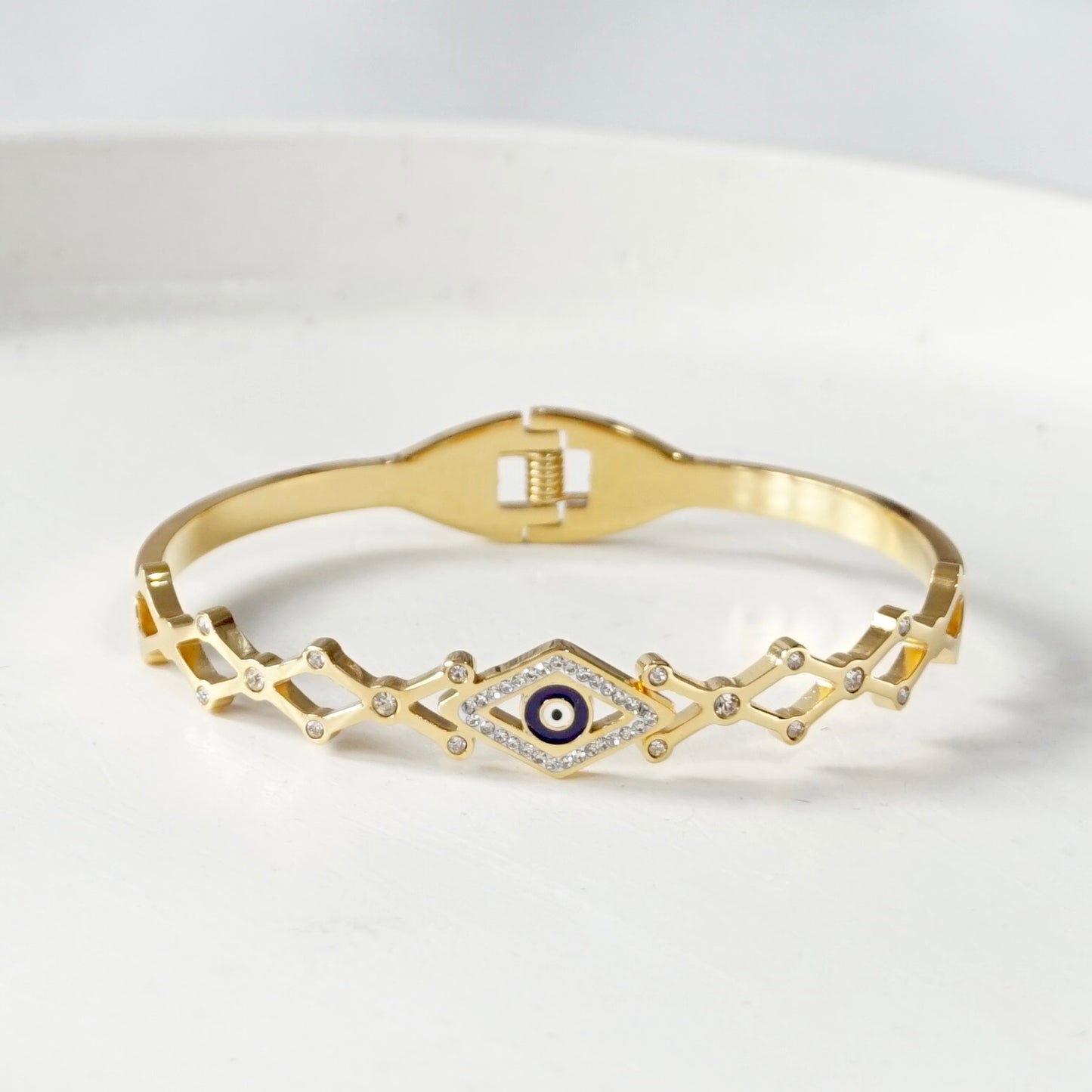 Gold Evil Eye Cuff Bangle