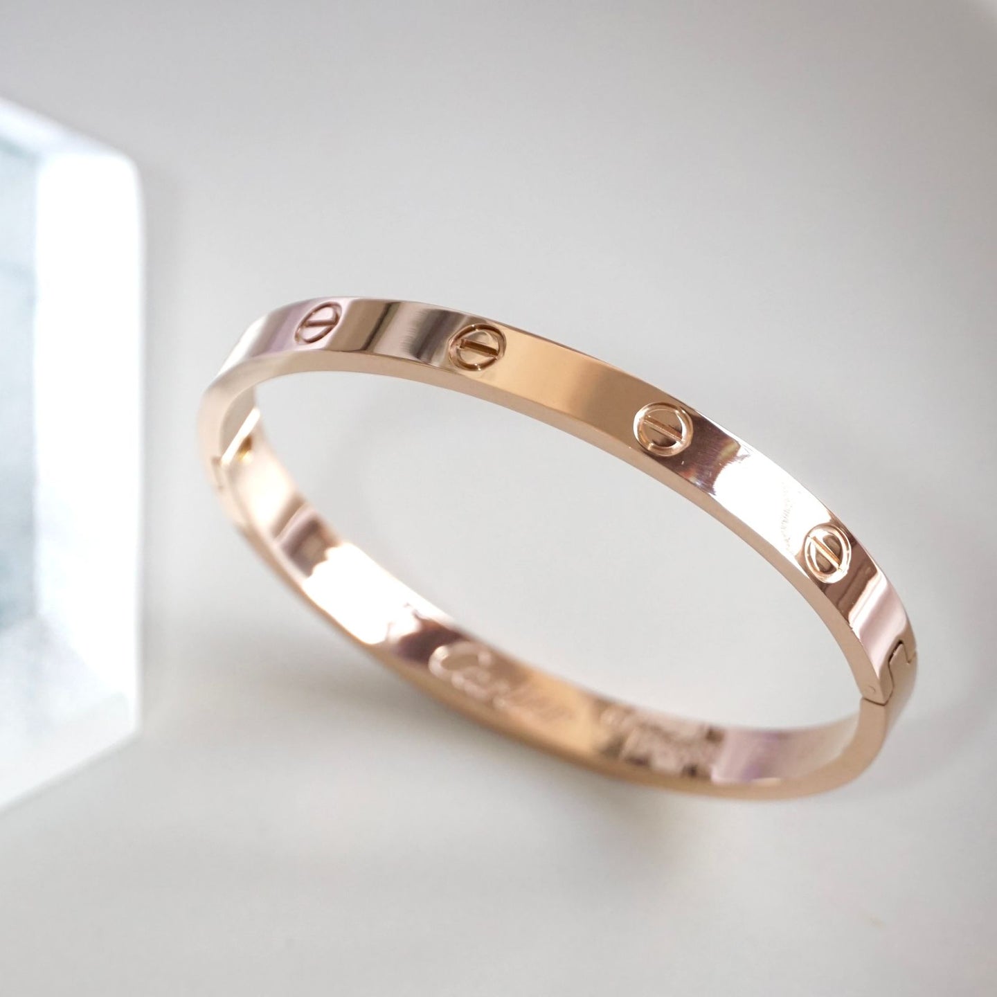 Rose Gold Plated Plain Love Cuff Bangle