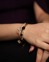 Gold Flower Emory Cuff Bangle