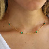 Emerald Squared Necklace